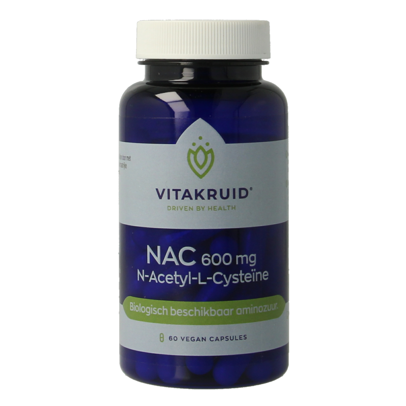 Vitakruid Aminozuren 60 Vegetarische capsules Vitakruid NAC 600mg N-Acetyl-L-Cysteine 60 Vegetarische capsules