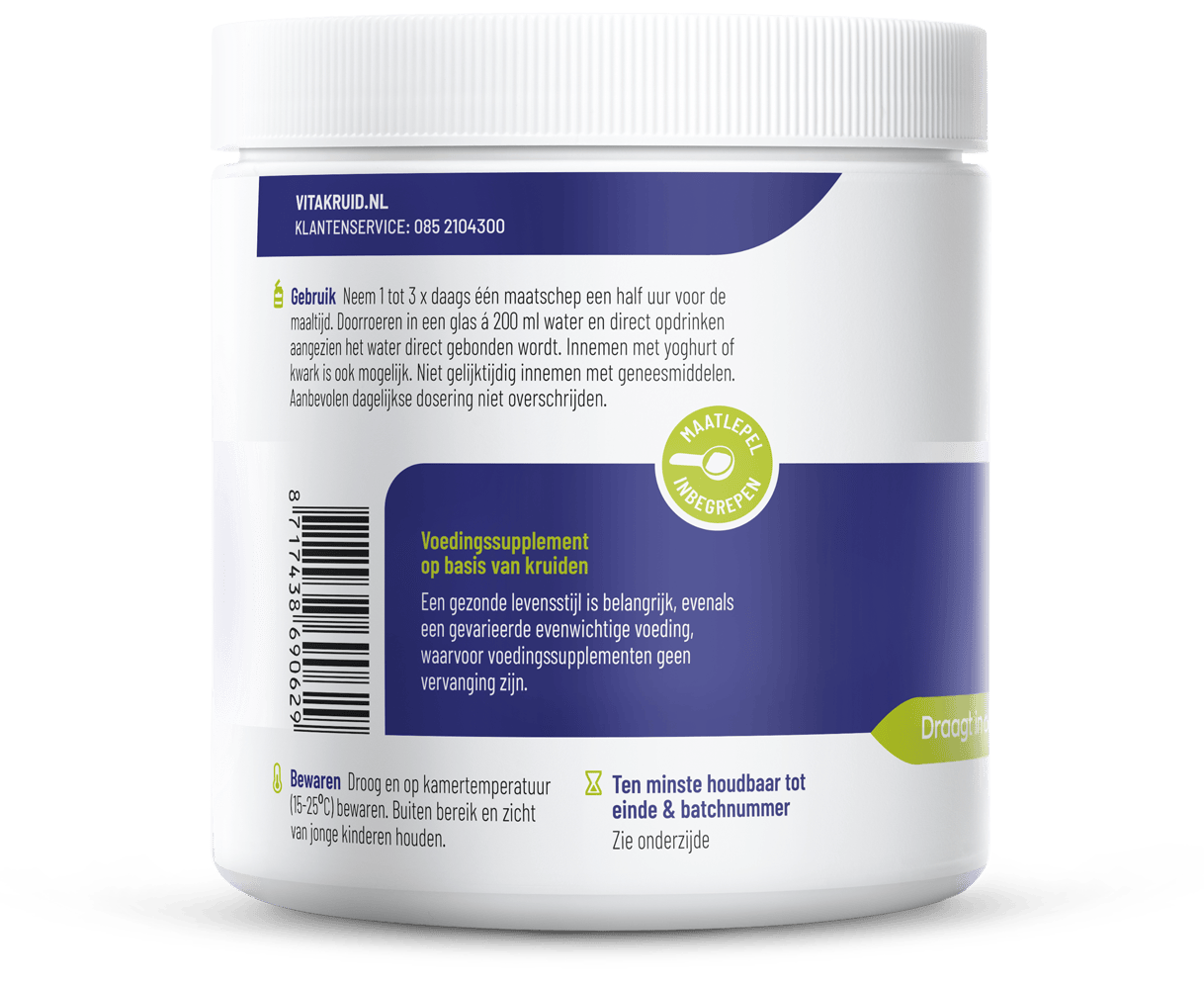 Vitakruid Kruidenpreparaten 450 Gram Vitakruid Psyllium & glucomannan 450 Gram