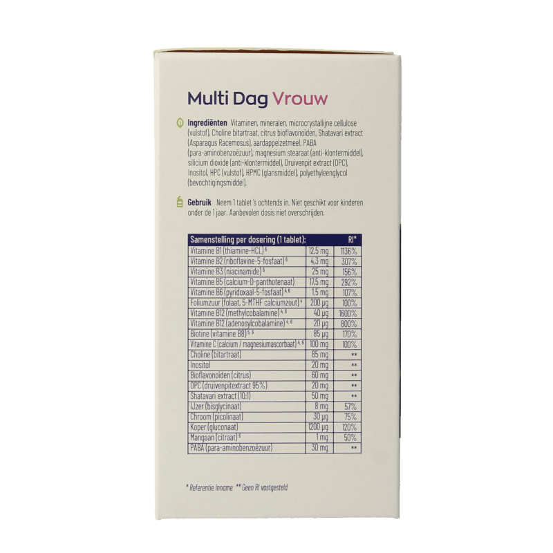 Vitakruid Vitamine Multi 180 Tabletten Vitakruid Multi dag & nacht vrouw 2 x 90 tabletten 180 Tabletten