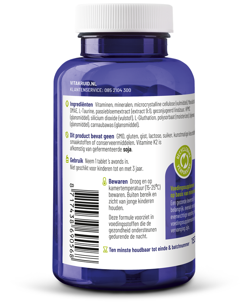 Vitakruid Vitamine Multi 90 Tabletten Vitakruid Multi nacht 90 Tabletten