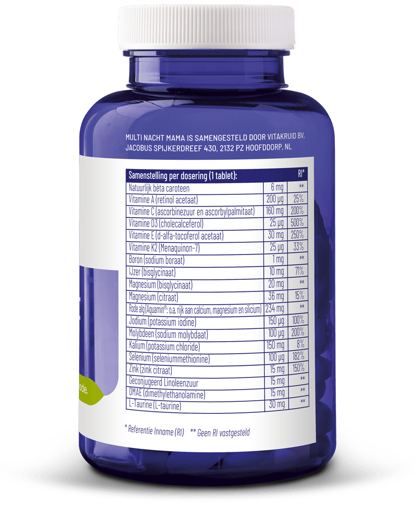 Vitakruid Vitamine Multi 90 Tabletten Vitakruid Multi Nacht Mama 90 Tabletten