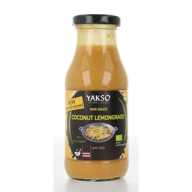 Yakso Sauzen en Smaakmakers 240 Milliliter Yakso Woksaus kokos citroengras bio 240 Milliliter