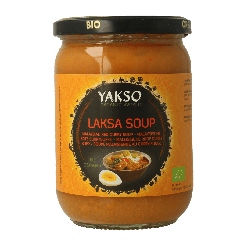Yakso Soepen en Bouillons 500 Milliliter Yakso Laksa bio 500 Milliliter