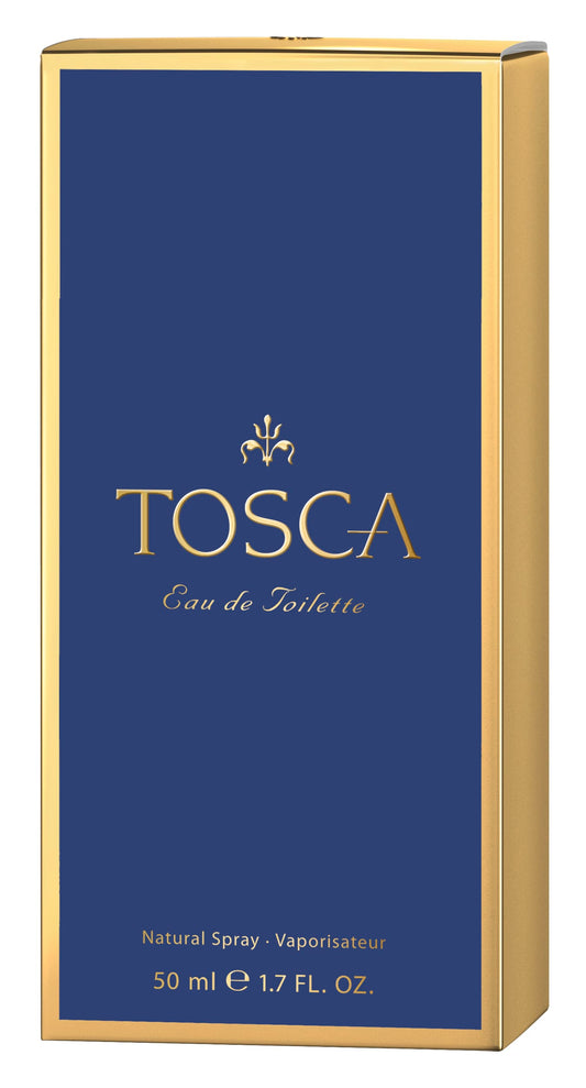 Tosca Eau de Toilette 50ml bottle with elegant packaging, showcasing the fragrance's sophisticated design and branding.