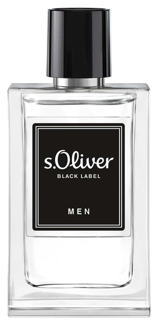S Oliver Black Label Men EdT perfume bottle, 30ml, with sleek black packaging and elegant design.