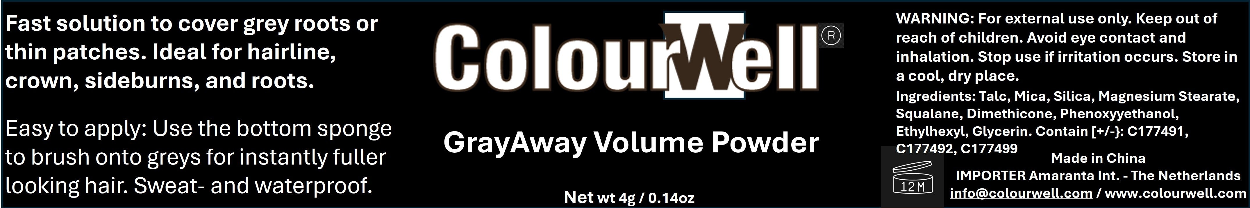 Colourwell ColourWell GreyAway Volume Powder Dark Brown 4.00 Gram