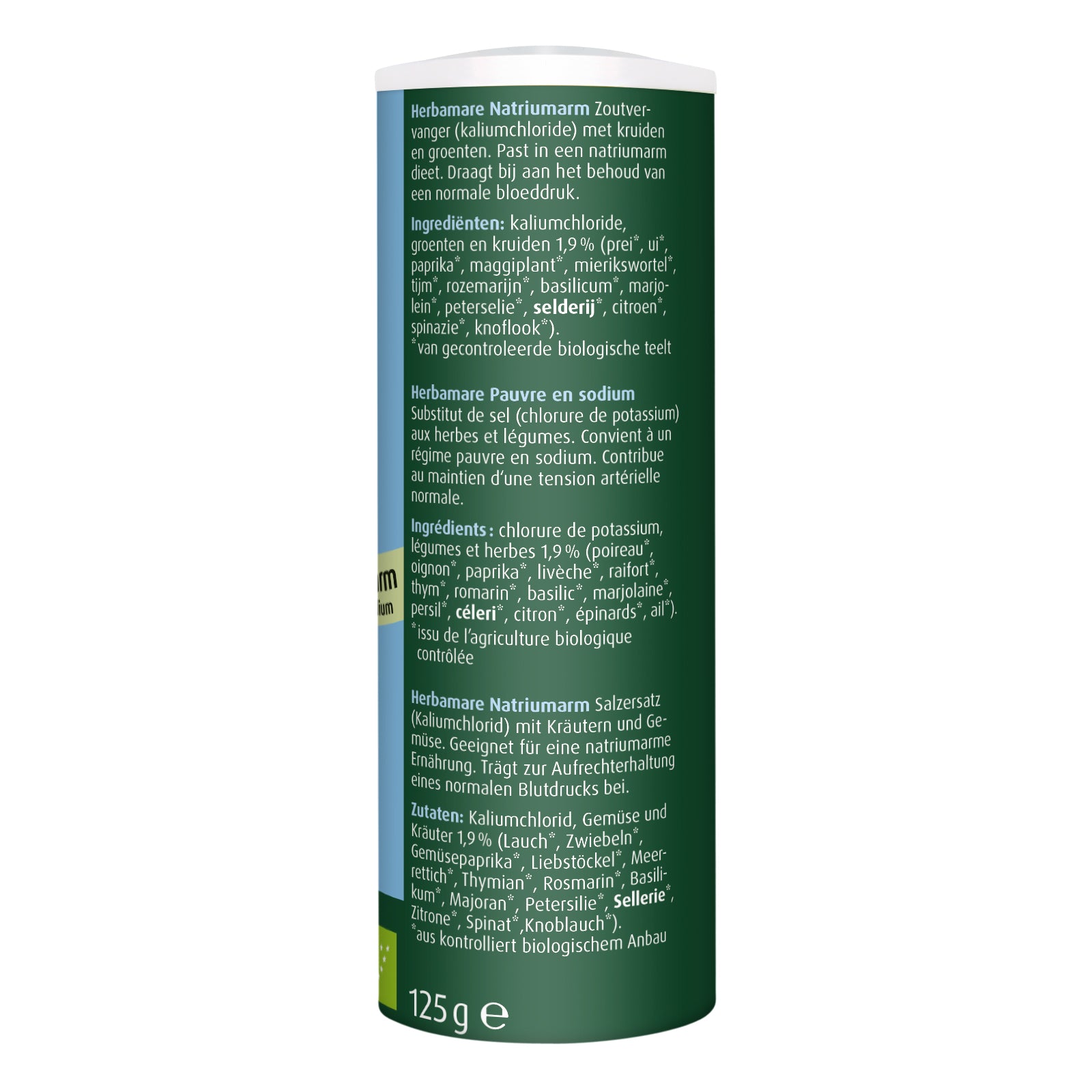 A Vogel Herbamare dieetzout natriumarm eko bio 125.00 Gram