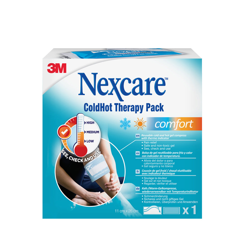 Nexcare ColdHot Therapy Pack for pain relief, showing a flexible medical aid in a clear, easy-to-use design.