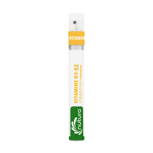 Nutura Vitaminesprays D3+K2 vitamin spray bottle, 14.4 ml, dietary supplement with natural ingredients and easy-to-use spray format.