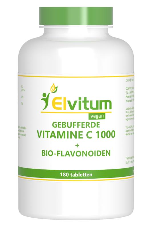 Elvitum  Gebufferde vitamine C 1000mg 180.00 Tabletten