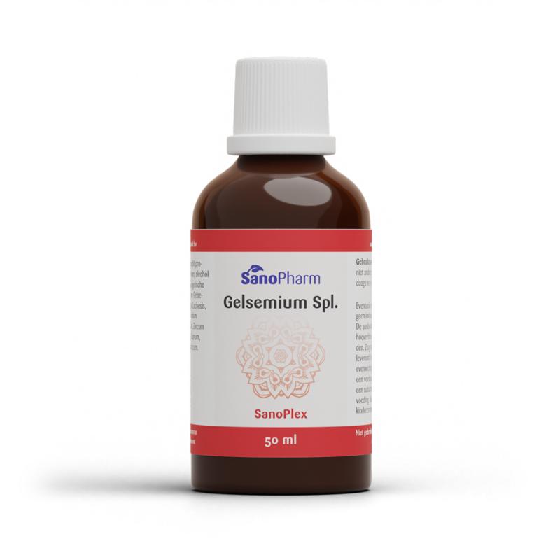 SanoPharm Gelsemium Sanoplex herbal extract in 50ml bottle, part of SanoPharm's herbal preparations collection.