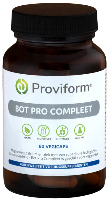Proviform Bot Pro Compleet 60 vegetarian multivitamin capsules in a bottle, designed for dietary supplementation and wellness.