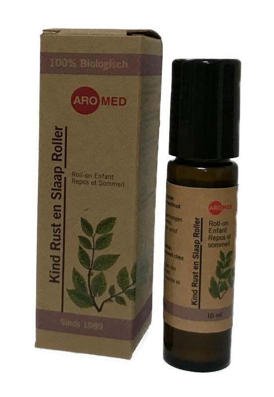 Aromed Kind Rust & Slaap roller bio, 10ml, natural body care product with a sleek roll-on bottle for relaxing and calming use.