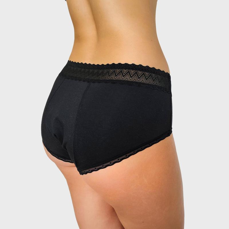 Gentle Day hipster underwear in size L, soft fabric, light beige color, laid flat with elastic waistband and seamless design.