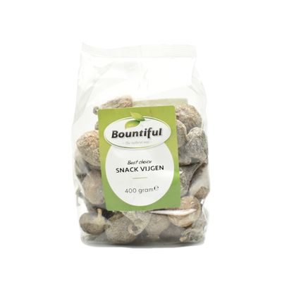 Bountiful Snack vijgen raw superfood in a 400g package, fresh dried figs with natural texture and rich color.