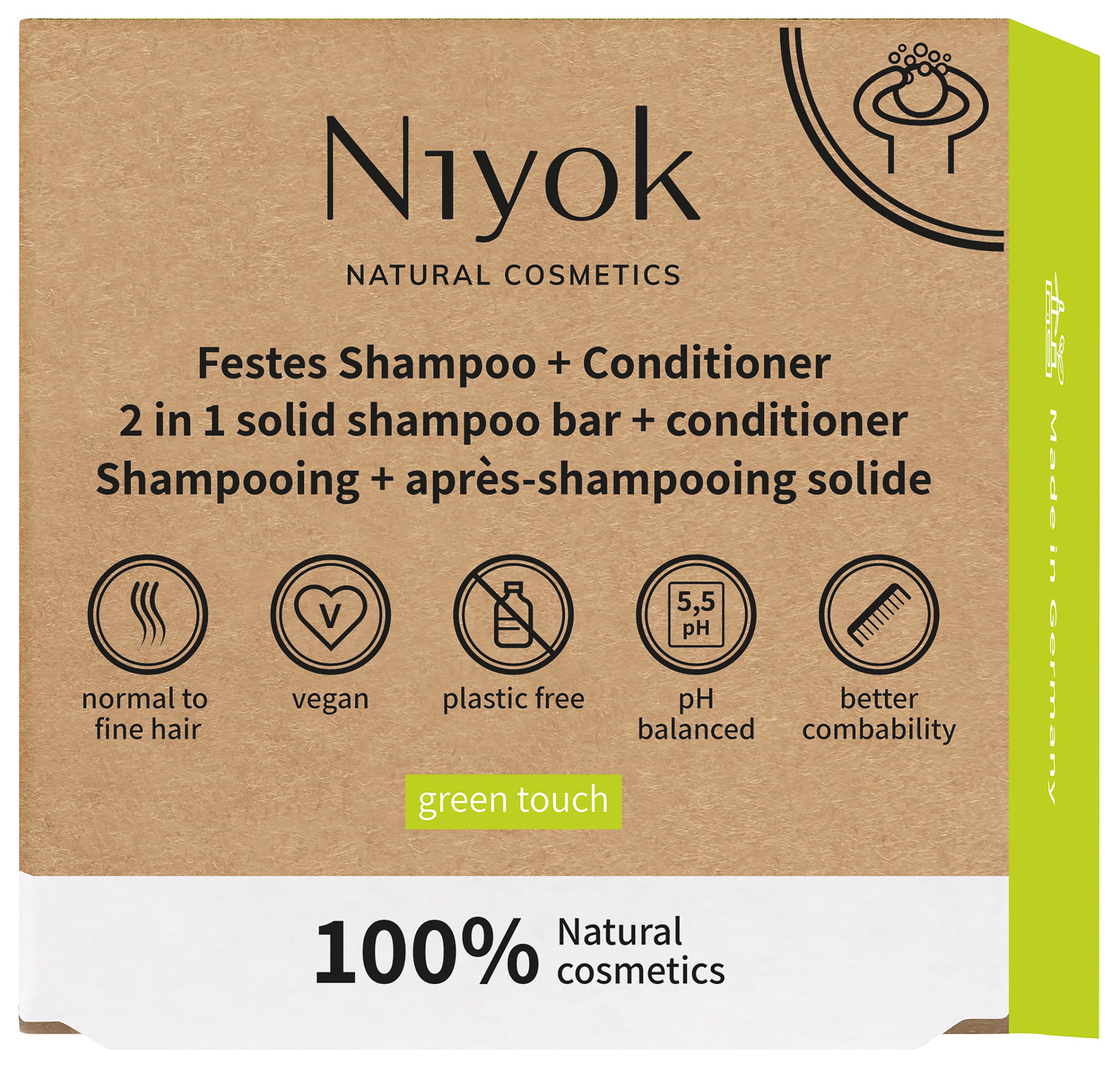 Niyok 2 in 1 shampoo/condition green touch 80.00 Gram
