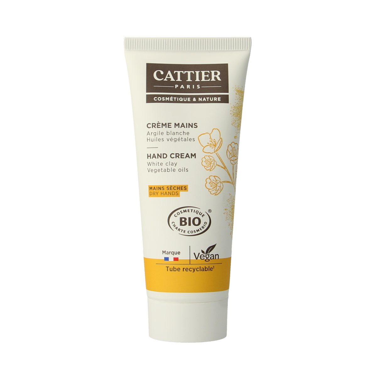 Cattier Handcreme witte klei 75.00 Milliliter