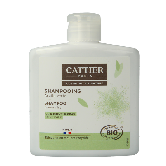 Cattier Shampoo vet haar groene klei 250.00 Milliliter