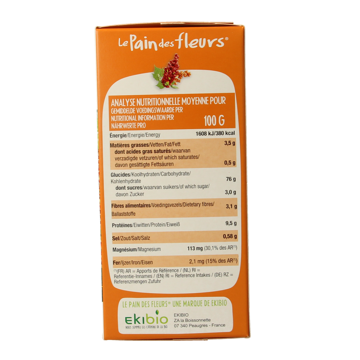 Pain Des Fleurs Krokante crackers quinoa glutenvrij bio 150.00 Gram