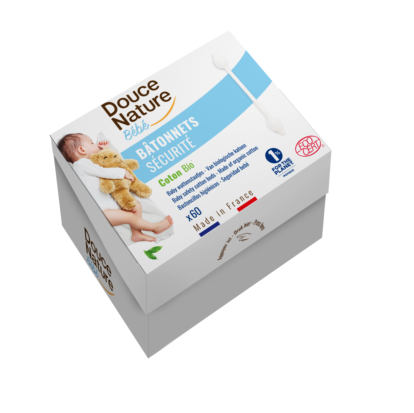 Douce Nature Baby wattenstaafjes bio 60.00 Stuks