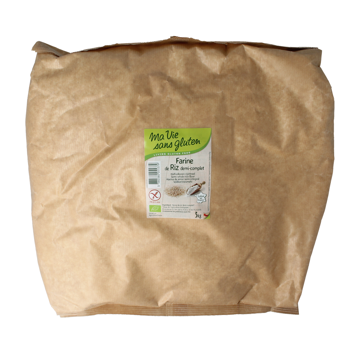 Ma Vie Sans Rijstmeel halfvolkoren glutenvrij bio 3.00 Kilogram