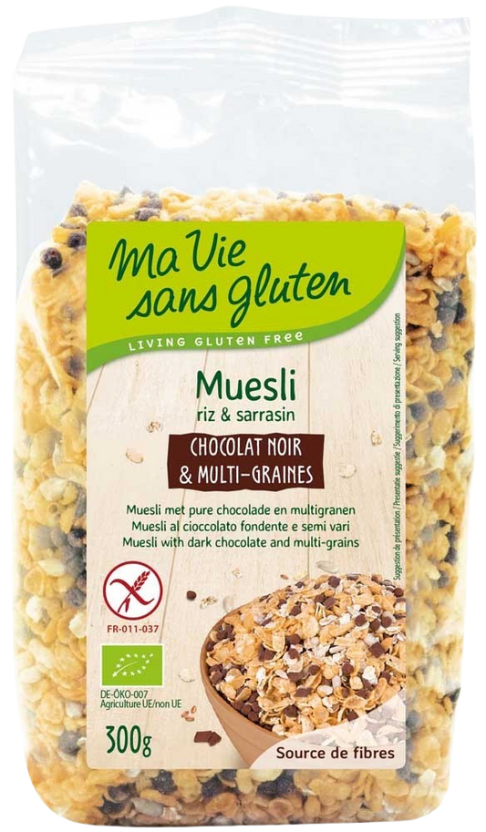 Ma Vie Sans Muesli chocolade en multigranen glutenvrij bio 300.00 Gram