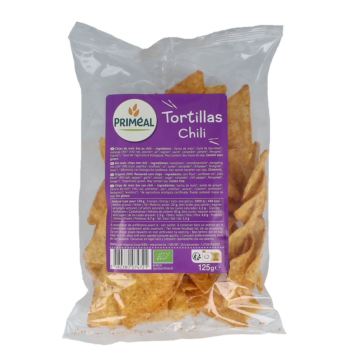 Primeal Tortillas chili bio 125.00 Gram