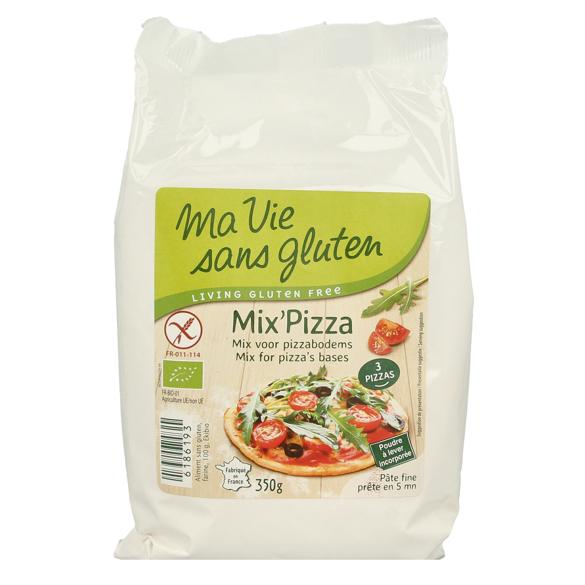 Ma Vie Sans Mix voor pizzabodems glutenvrij bio 350.00 Gram