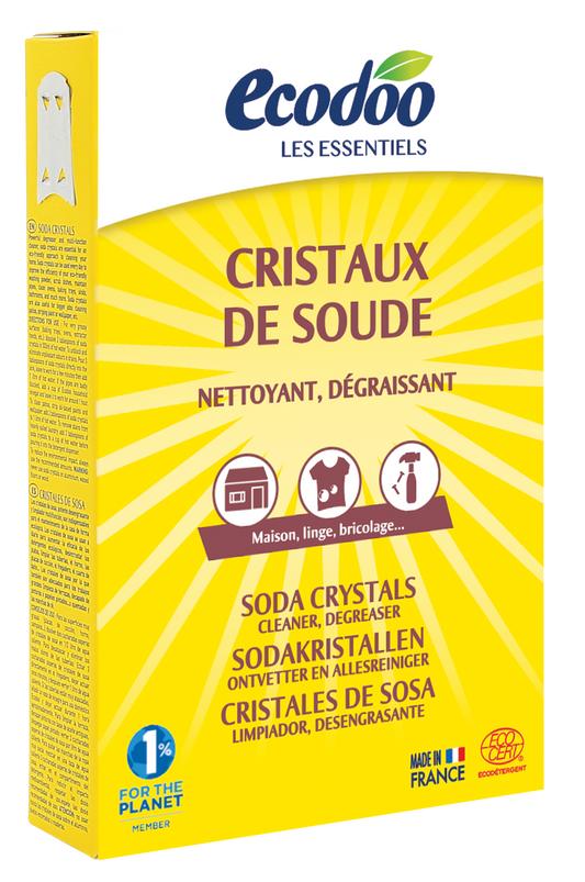 Ecodoo Sodakristallen eco cleaning crystals in a 500g package, eco-friendly cleaning product from Ecodoo.