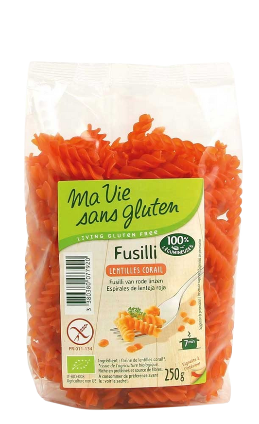 Ma Vie Sans Fusilli van rode linzen glutenvrij bio 250.00 Gram