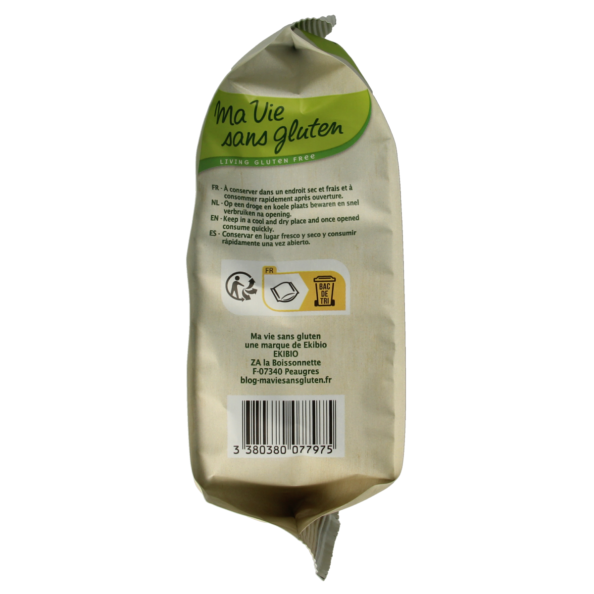 Gluten-free Ma Vie Sans sweet chili rice crackers, 40g, crispy snack with spicy chili flavor, ideal for healthy eating.