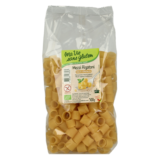 Ma Vie Sans Meergranen mezzi rigatoni pasta glutenvrij bio 500.00 Gram