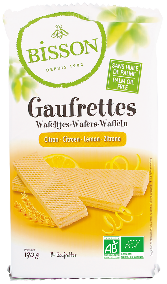 Bisson Citroen wafels gaufrettes bio 190.00 Gram