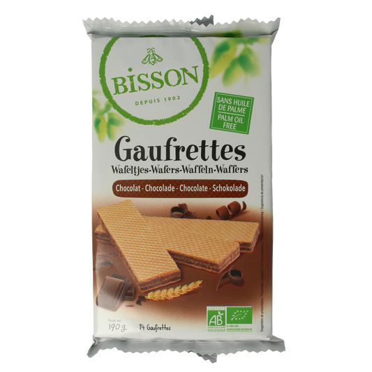 Bisson Chocolade wafels gaufrettes bio 190.00 Gram