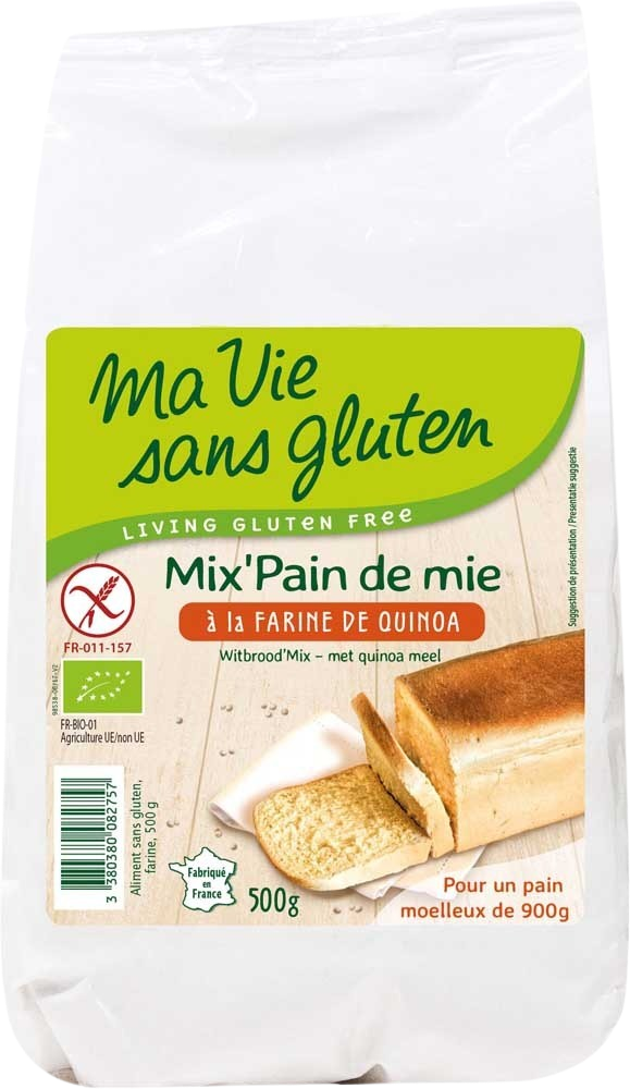 Ma Vie Sans Wit broodmix met quinomeel bio glutenvrij 500.00 Gram