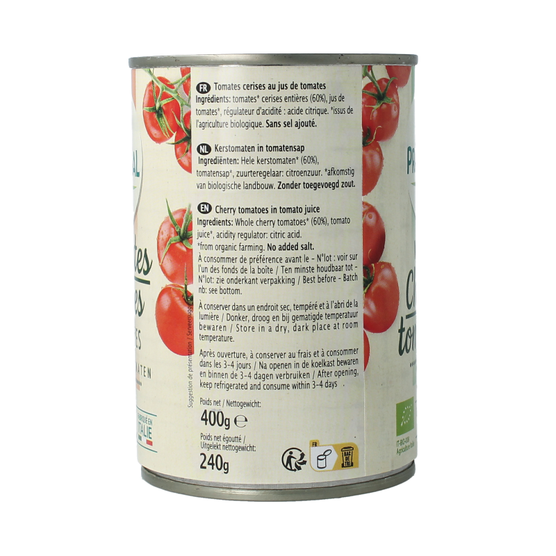 Primeal Cherry tomaten heel bio 400 Gram