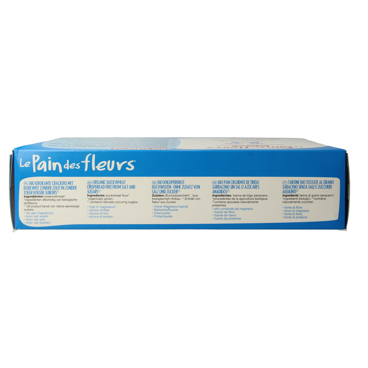Pain Des Fleurs Krokante crackers boekweit zoutloos glutenvrij bio 300.00 Gram