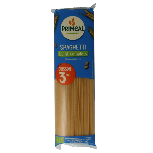 Primeal Spaghetti halfvolkoren snelkokend bio 500.00 Gram