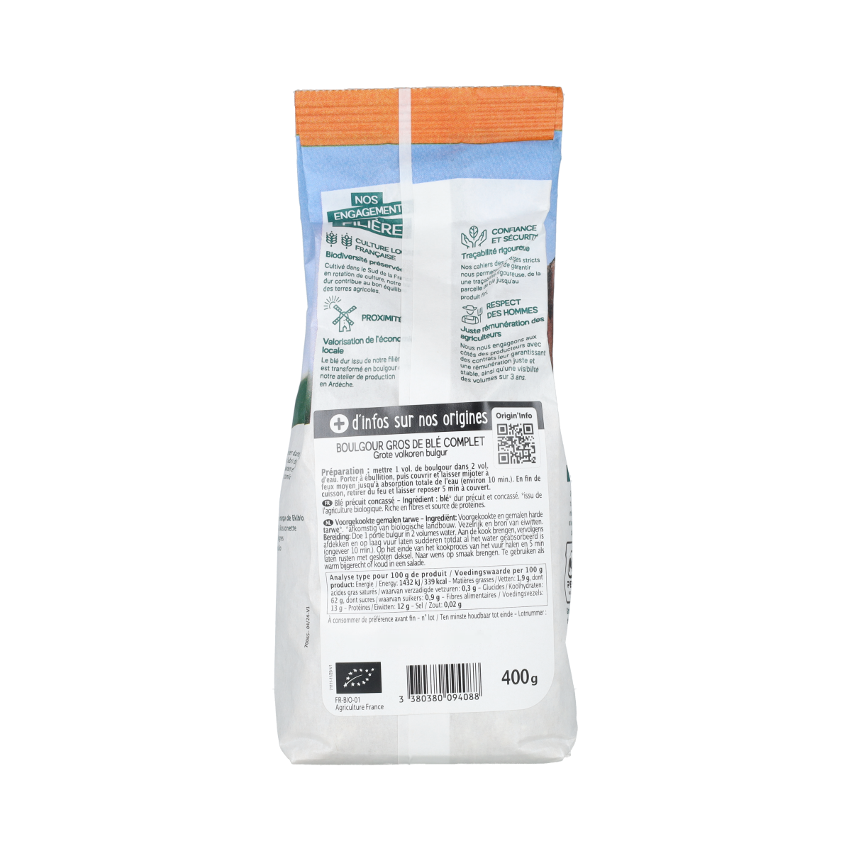 Primeal Tarwe bulgur Frankrijk bio 400.00 Gram