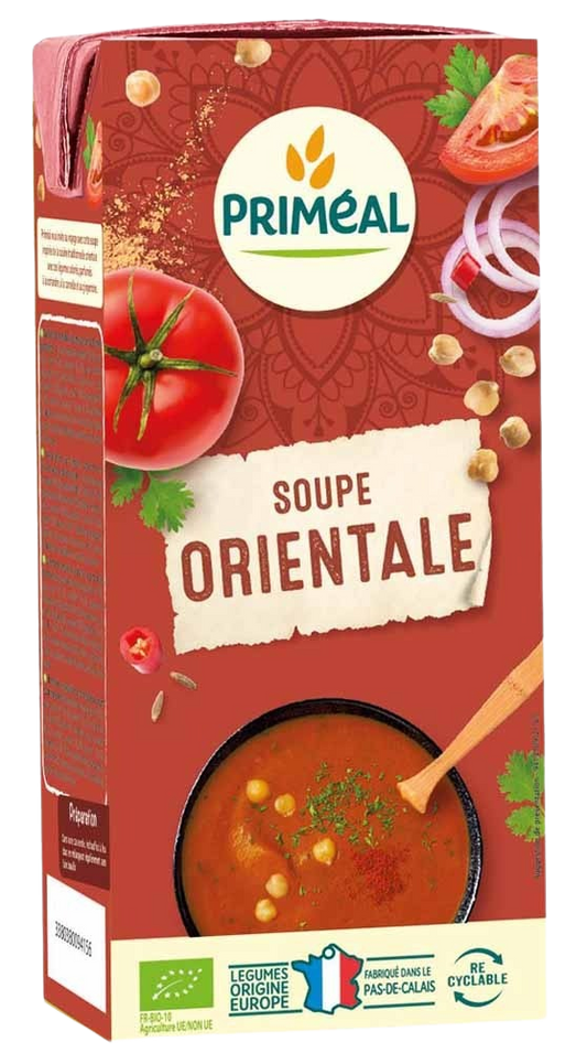 Primeal Orientaalse soep bio in 330ml jar, featuring a flavorful, organic Asian-inspired soup with herbs and spices.