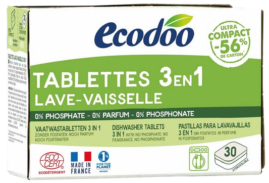 Ecodoo Vaatwastabletten 3-in-1 geconcentreerd eco 30.00 Stuks