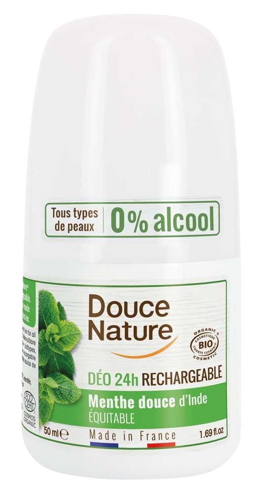 Douce Nature Deodorant roll on mint hervulbaar 50.00 Gram