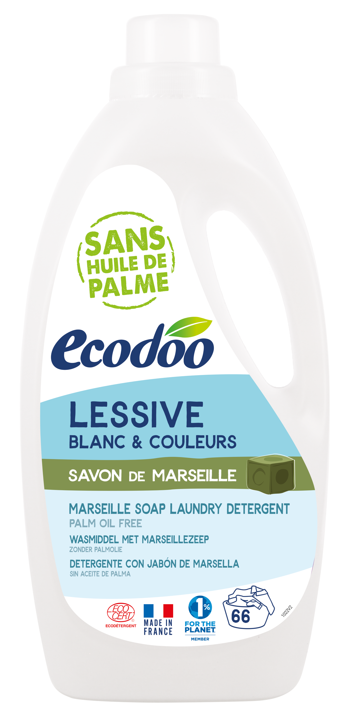 Ecodoo Wasmiddel vloeibaar Marseille zeep 2.00 Liter