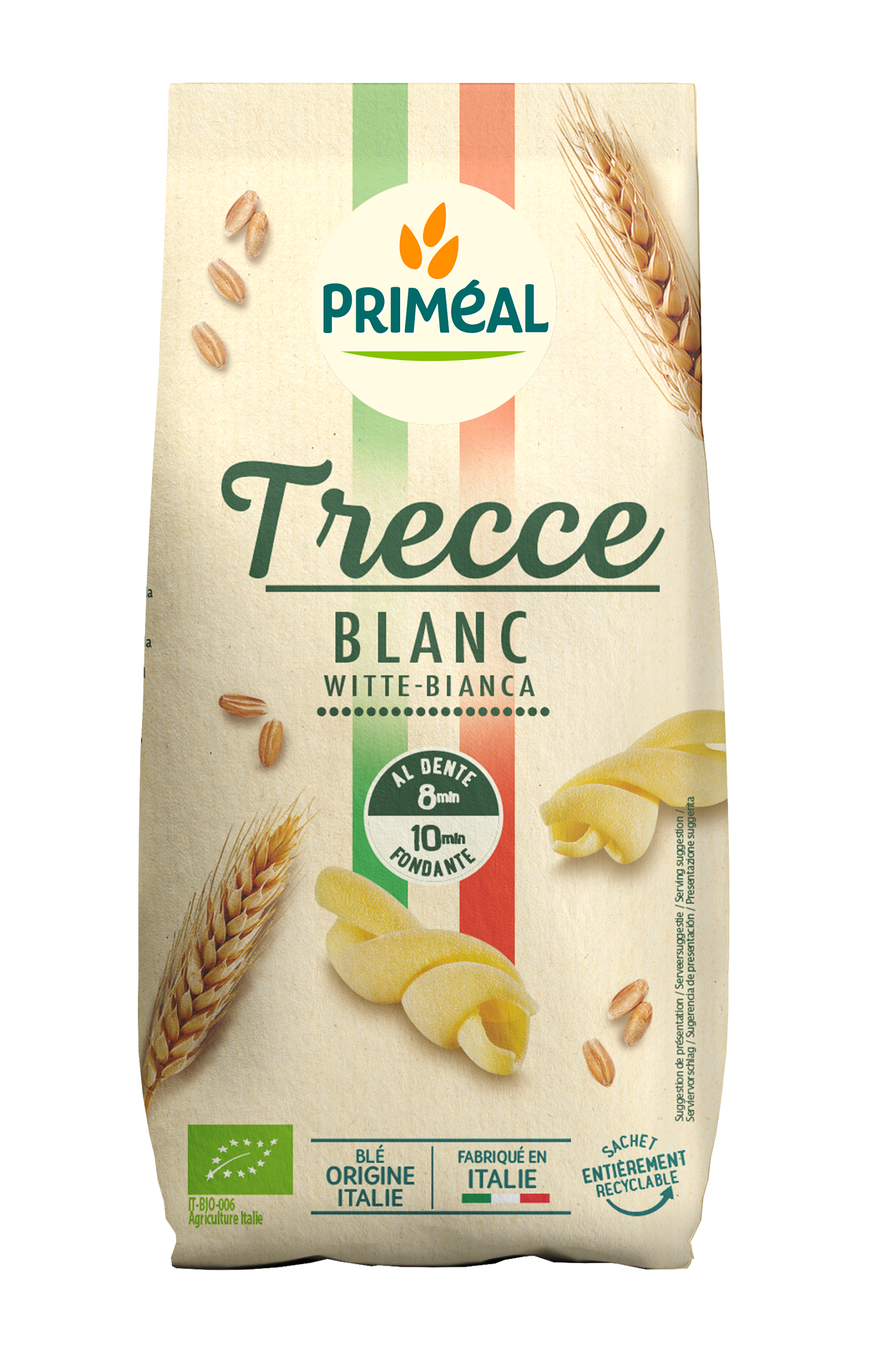Primeal Trecce spiraal pasta bio 500.00 Gram
