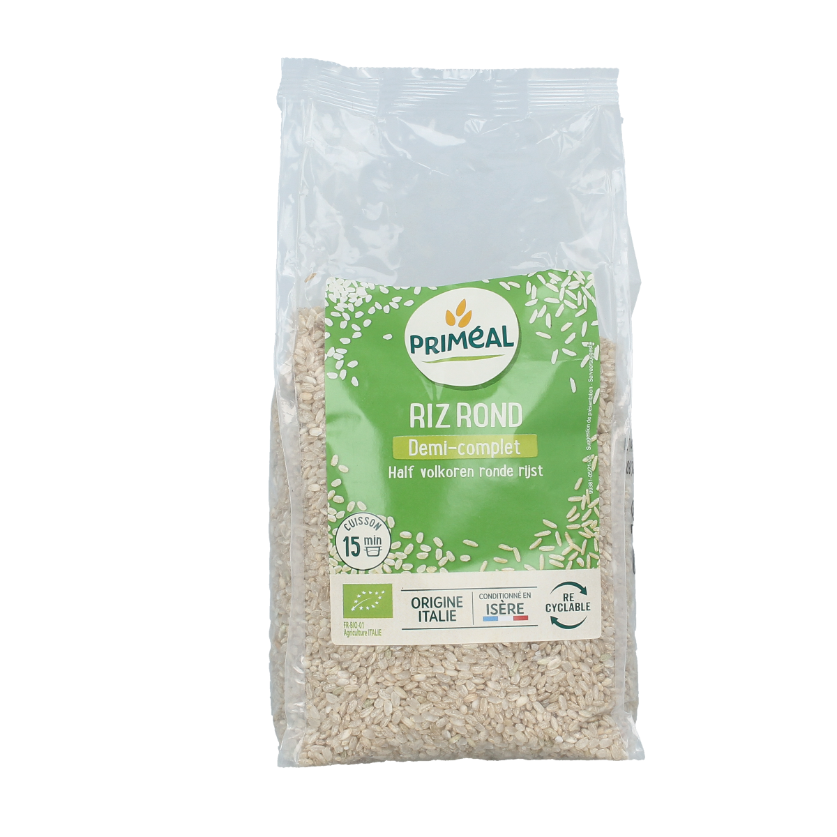 Primeal Halfvolkoren ronde rijst bio 1.00 Kilogram