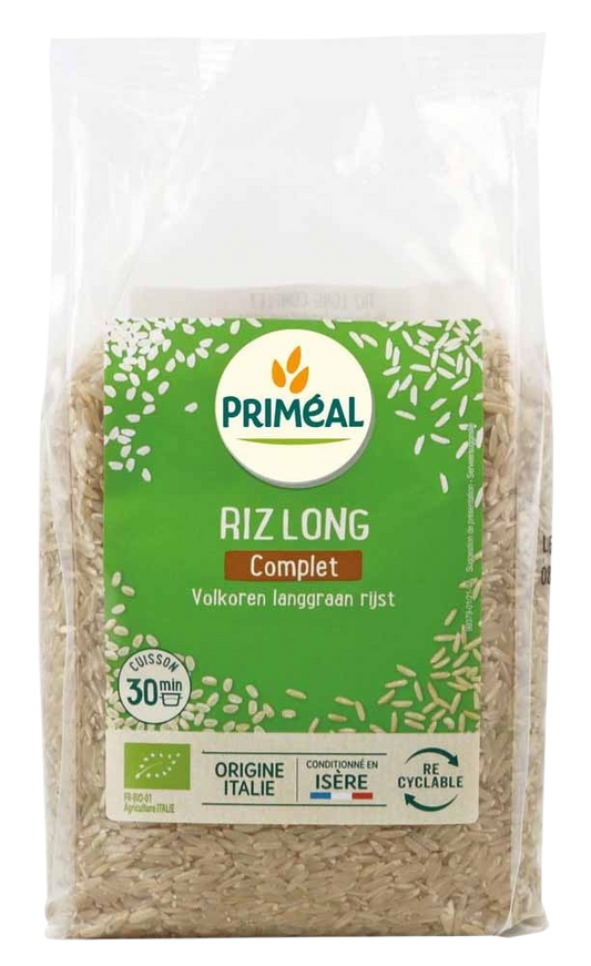 Primeal Volkoren langgraan rijst bio 1 Kilogram
