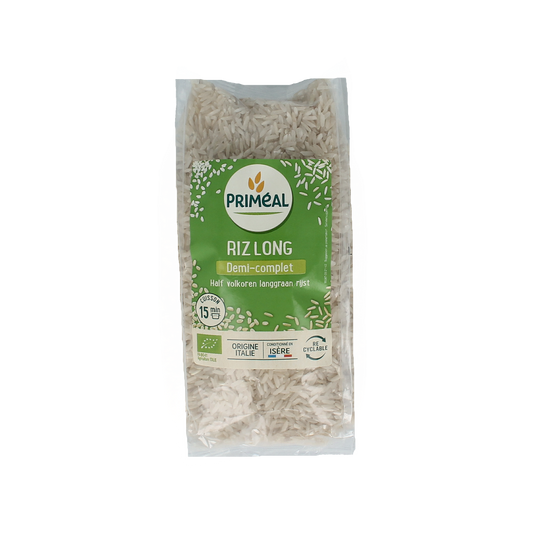 Primeal Halfvolkoren langgraan rijst bio 500.00 Gram