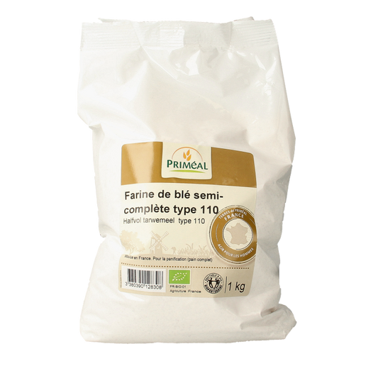Primeal Half volkoren tarwemeel borsa 110 bio 1 Kilogram