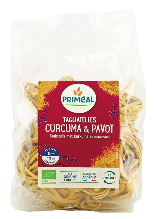 Primeal Tagliatelle kurkuma papaver bio 250.00 Gram