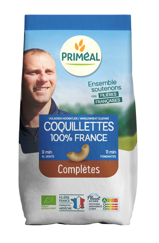 Primeal Volkoren macaroni hoorntjes bio 500 Gram